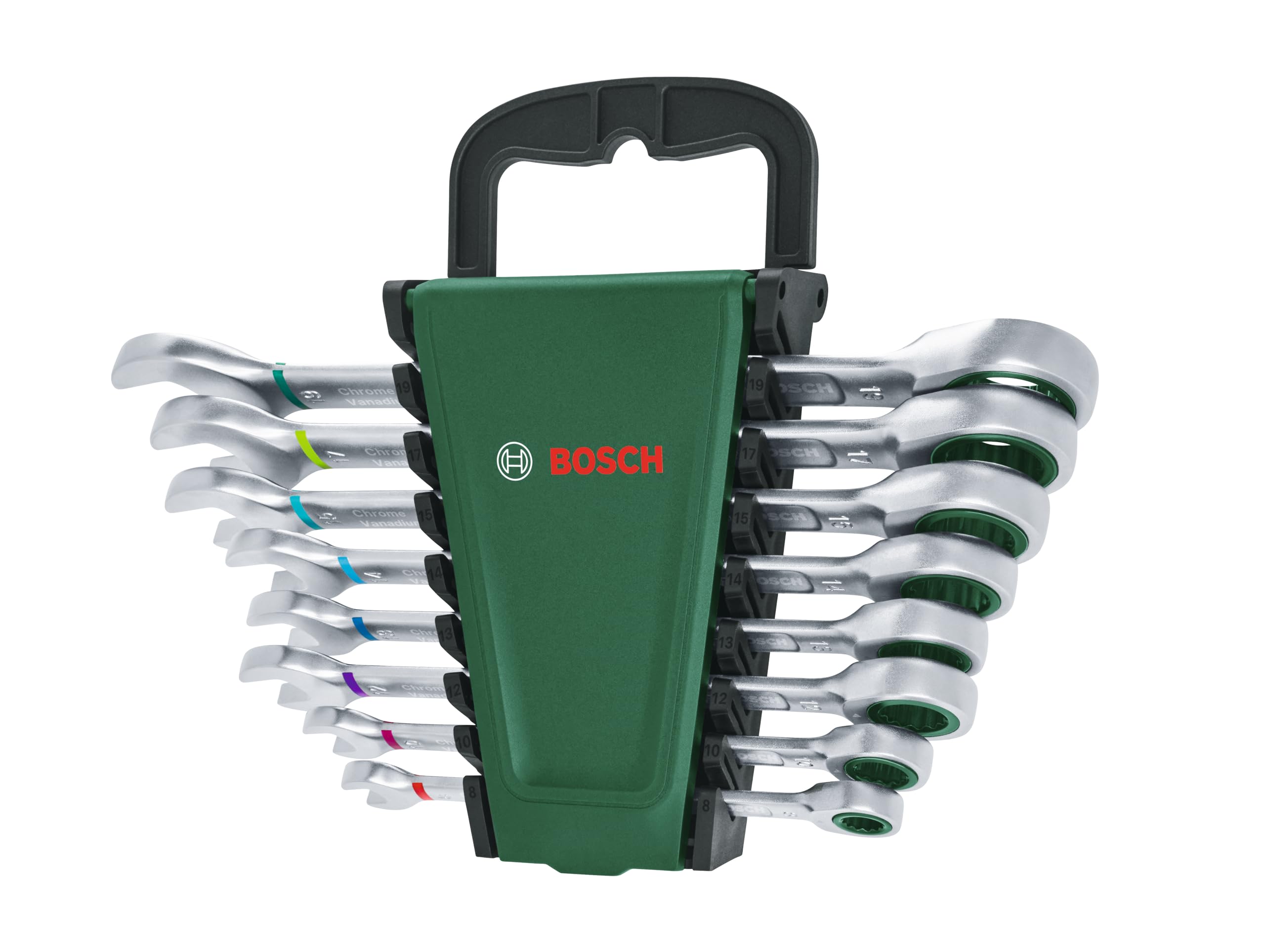 Bosch Set Chiavi Combinate Cricchetto 8 Pezzi Acciaio