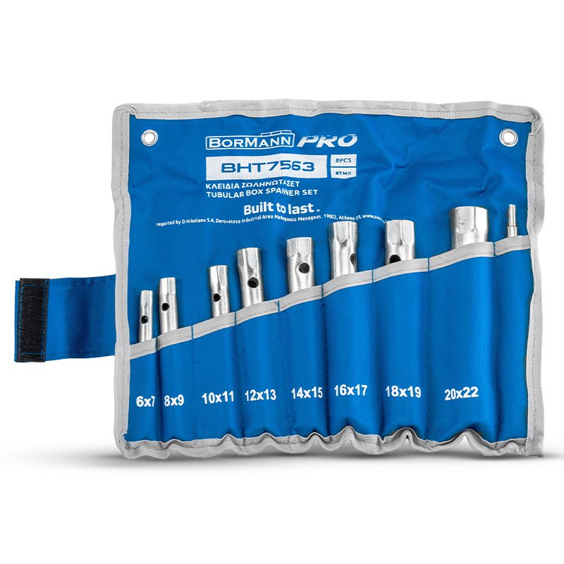 Bormann set chiavi a tubo 8 pezzi 6-22mm tubolari doppie