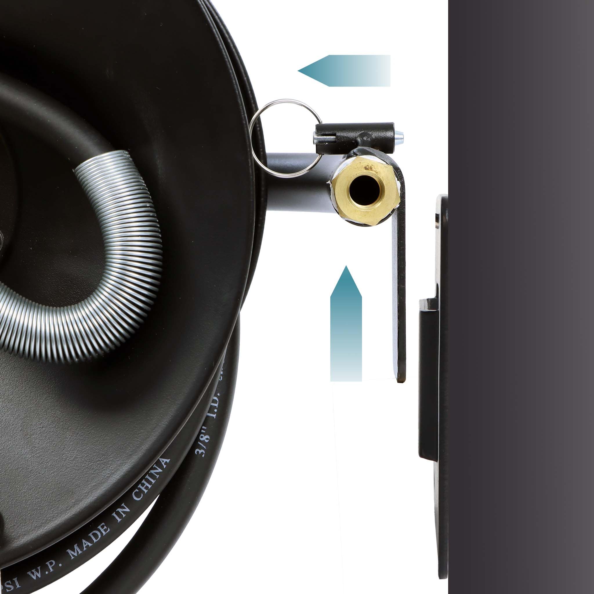 Wiltec Avvolgitubo Aria Compressa 15 m in Acciaio 60 Bar