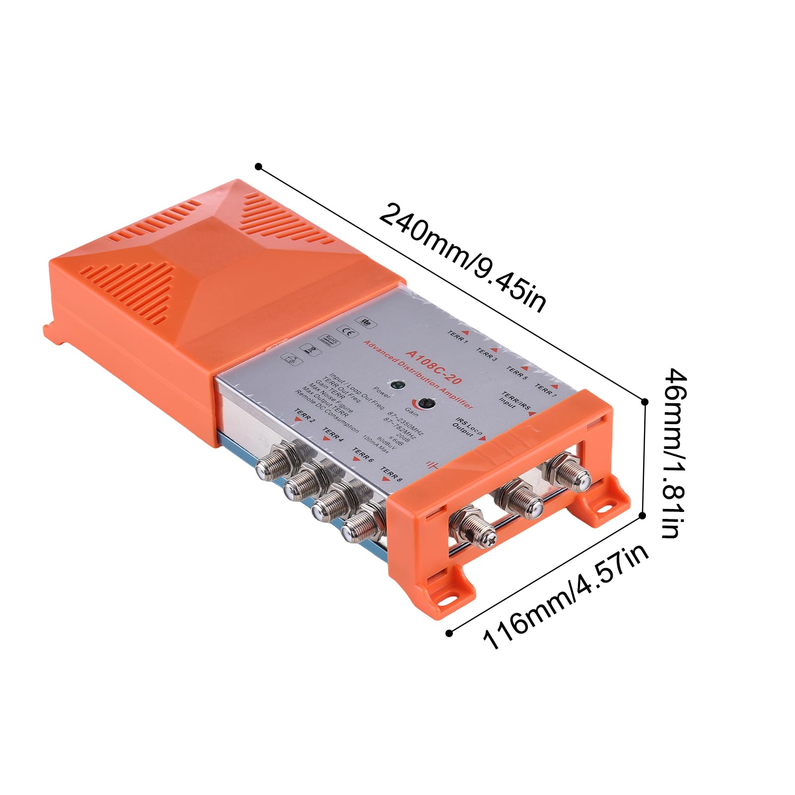 Weytoll Amplificatore Distribuzione 8 Vie 20 dB