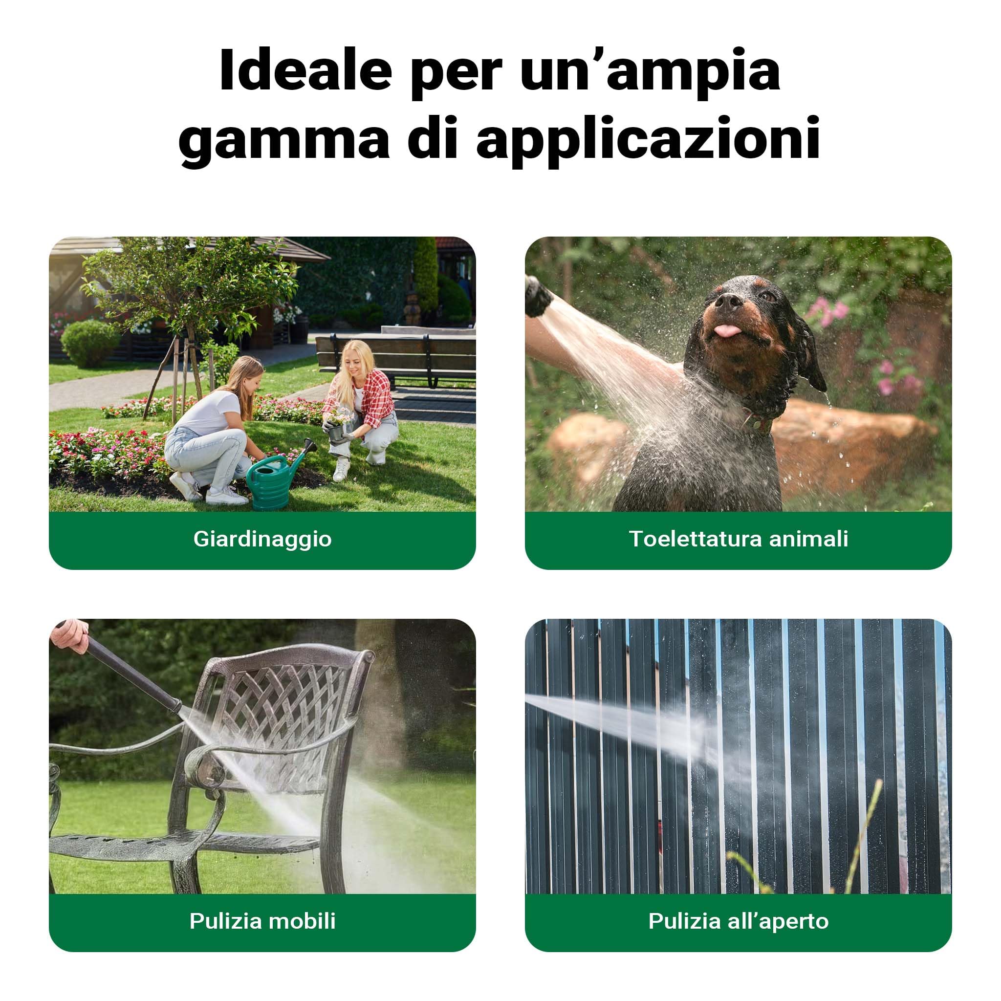 Wiltec tubo a spirale giardino 15 m 1/2-3/4 6 bar