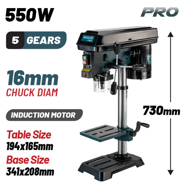 Bormann Pro trapano a colonna 16mm 550W laser