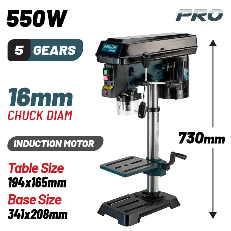 Bormann Pro trapano a colonna 16mm 550W laser