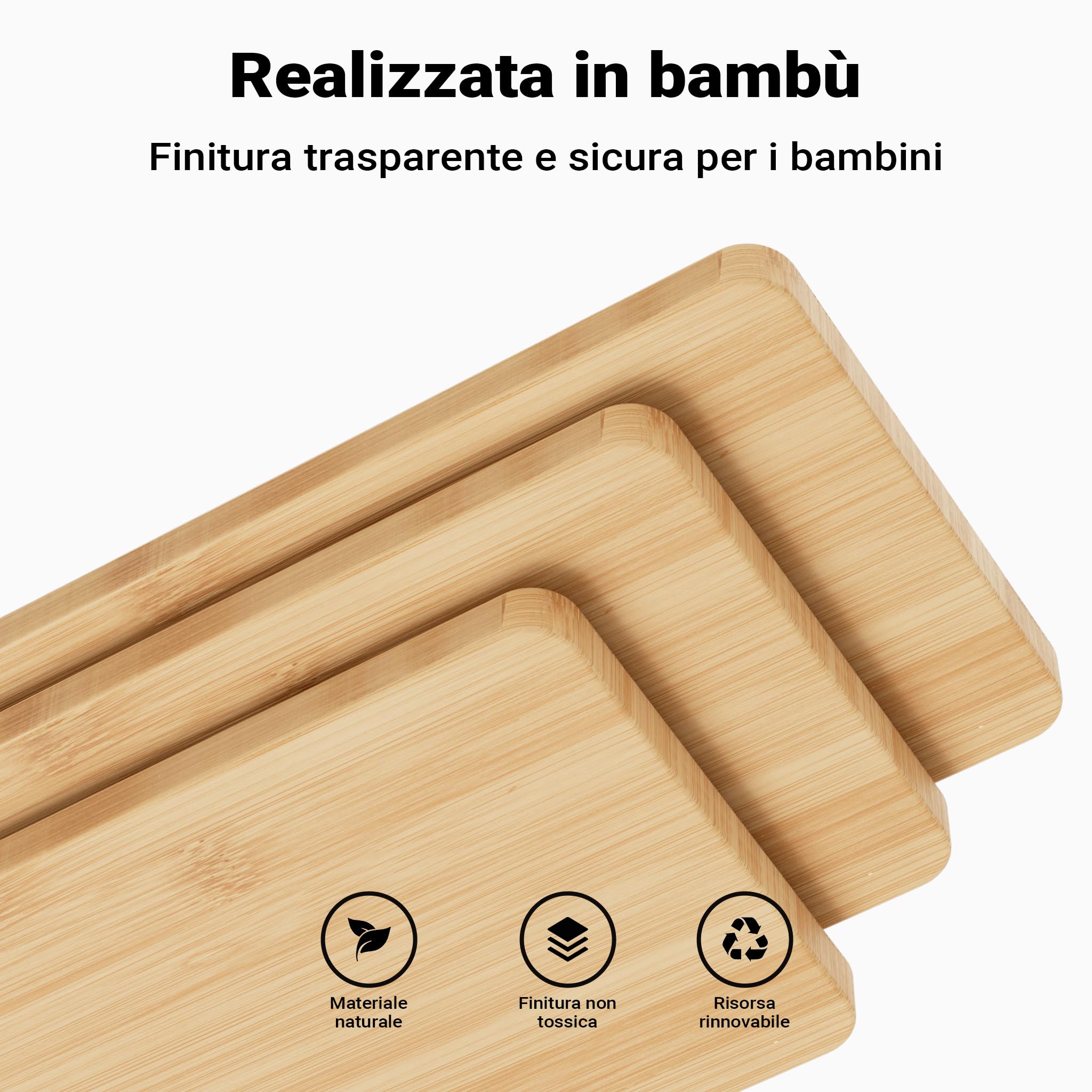 Wiltec torre apprendimento bambini bambù 90 cm