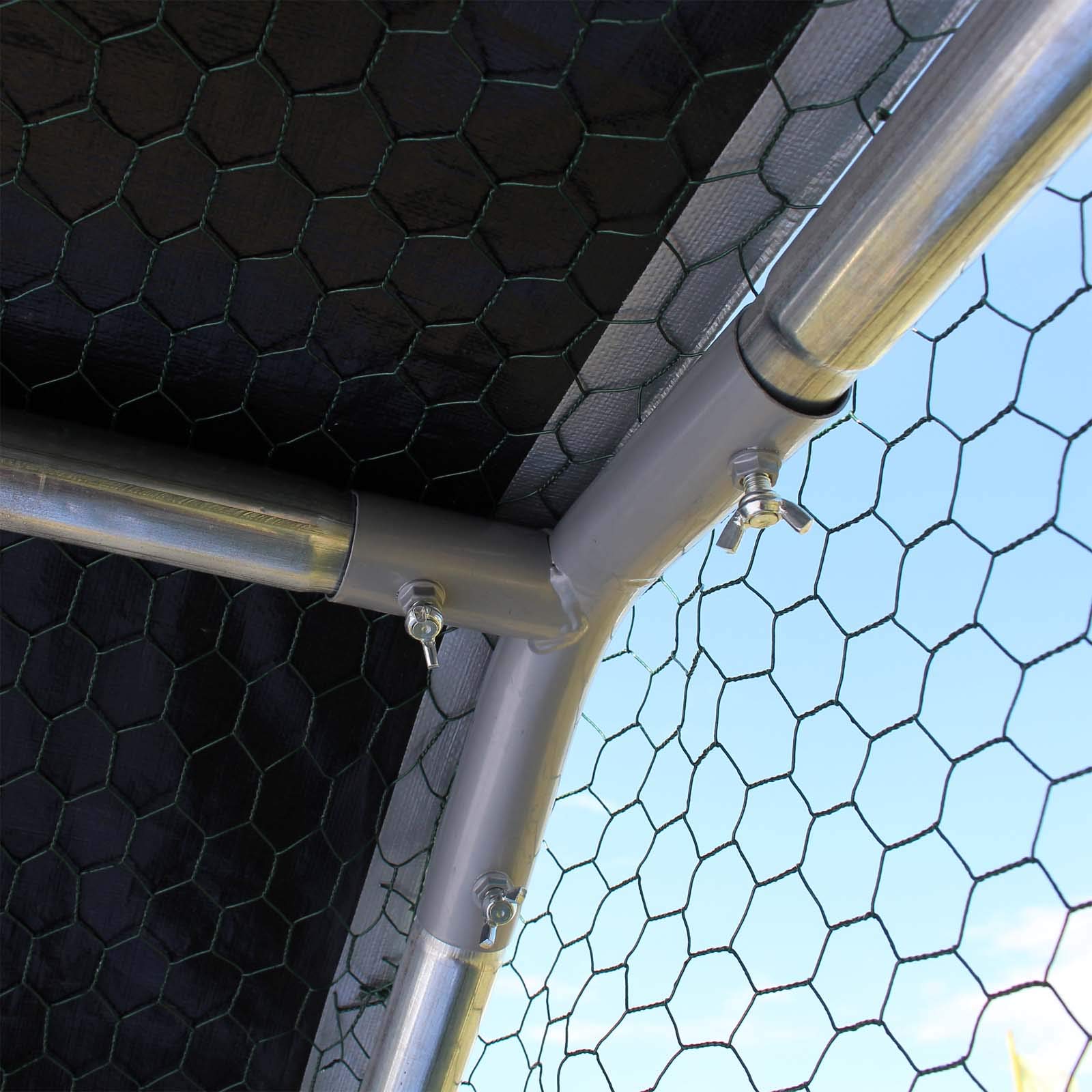 Wiltec Recinto giardino XXL 4x3x2 m con tetto polli