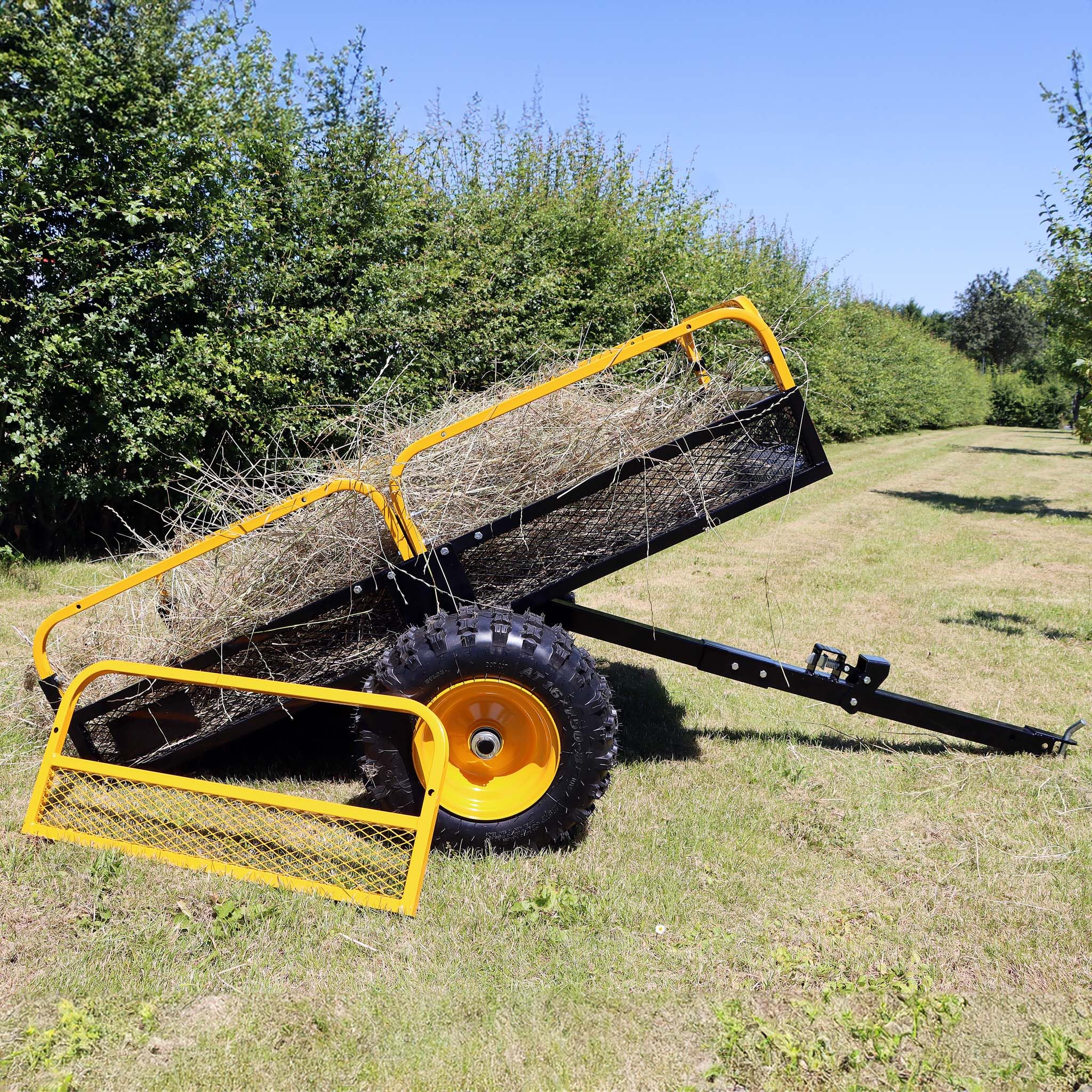 Wiltec rimorchio trattorino 450 kg 210x120x70 ribaltabile