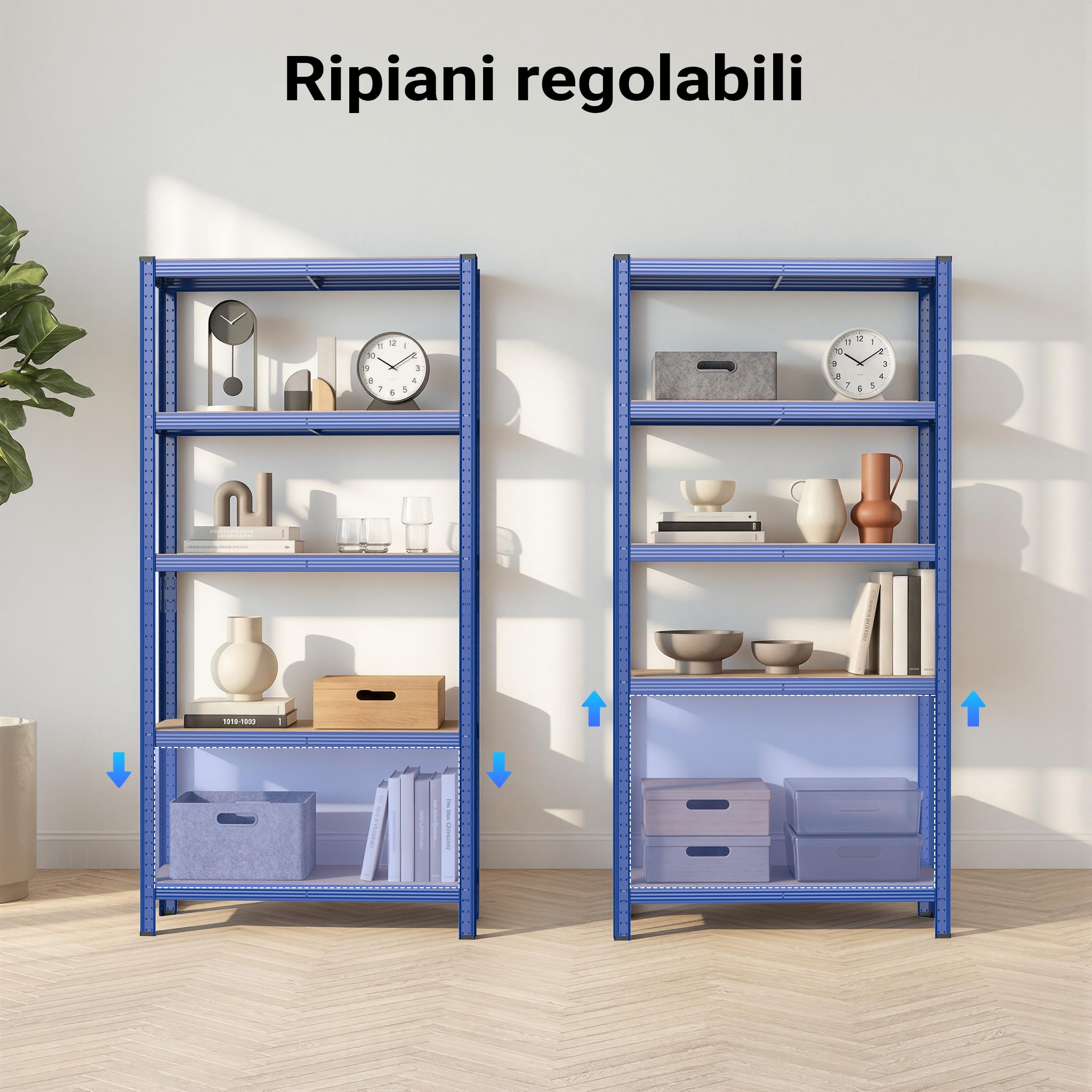 Wiltec Scaffale Carichi Pesanti Blu 120x60x204 cm 5 Ripiani