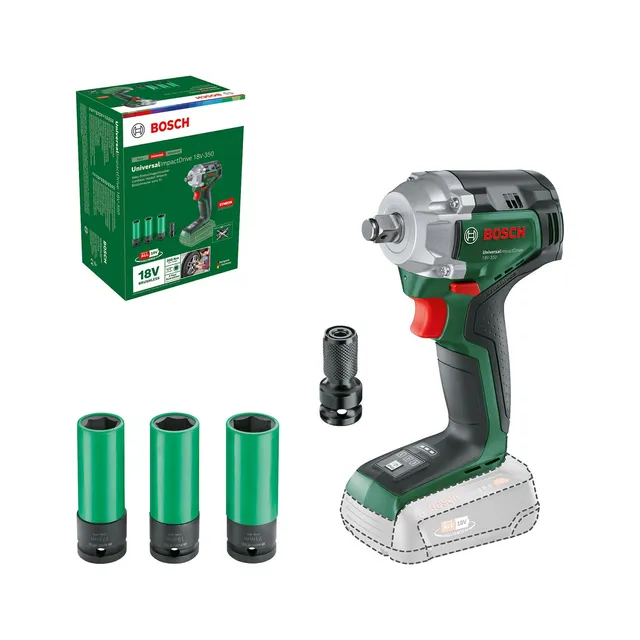 Bosch UniversalImpactDrive 18V-350 avvitatore +3 bussole