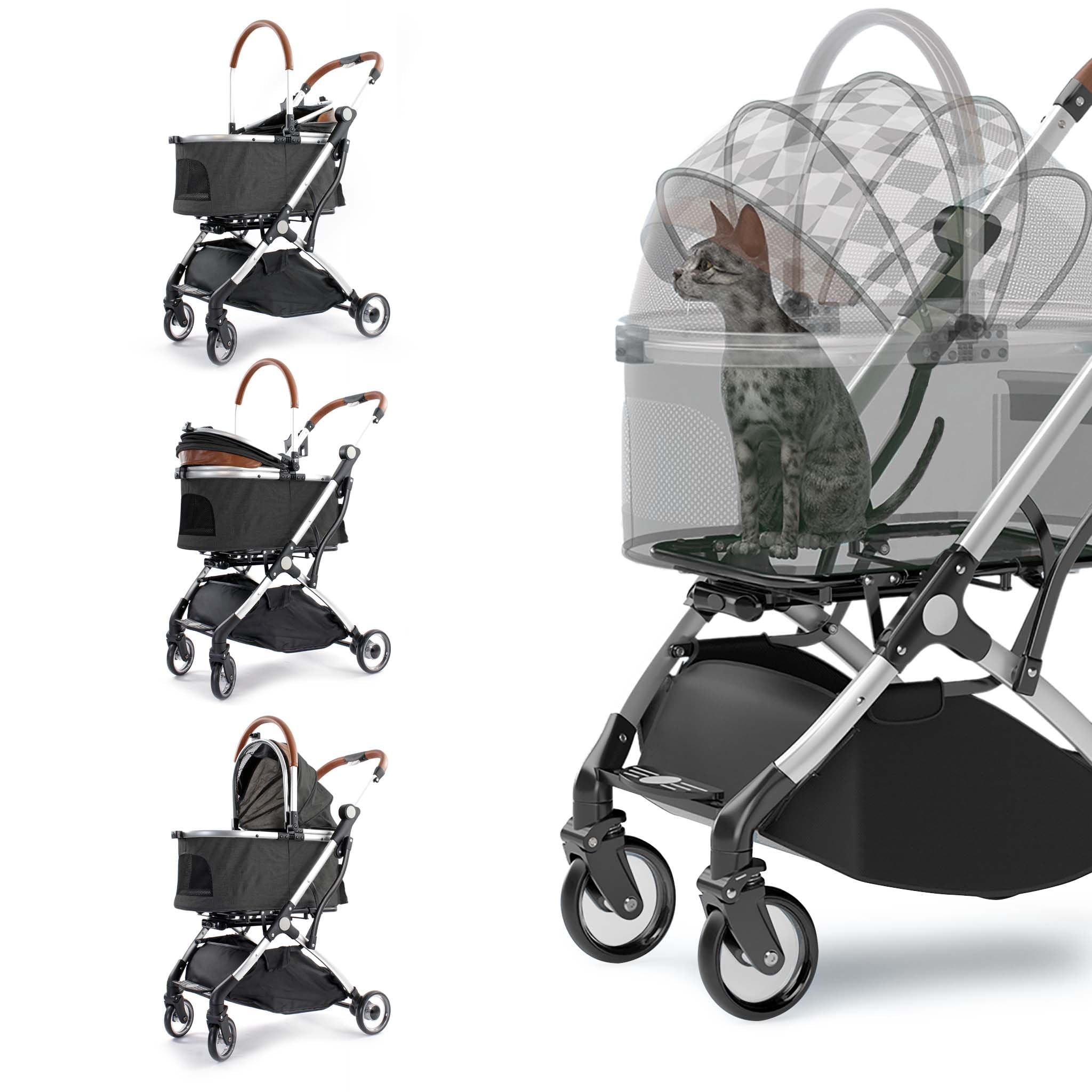 Fudajo 2in1 passeggino per cani nero 15 kg