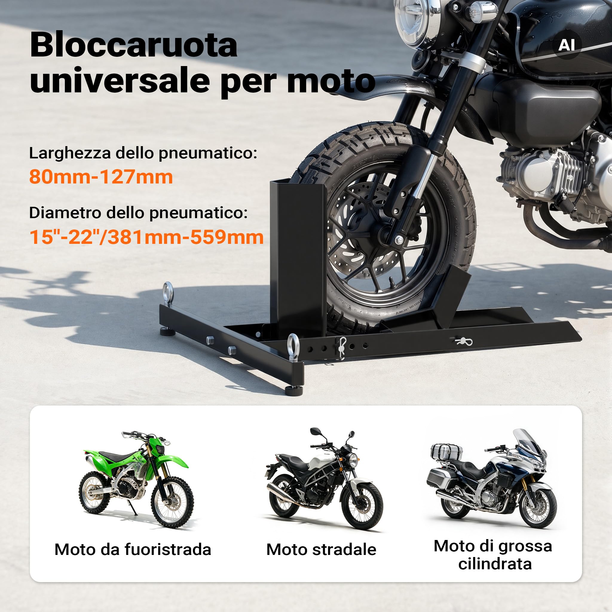 XPOtool cavalletto alzamoto anteriore 15-22 pollici 80-127 mm