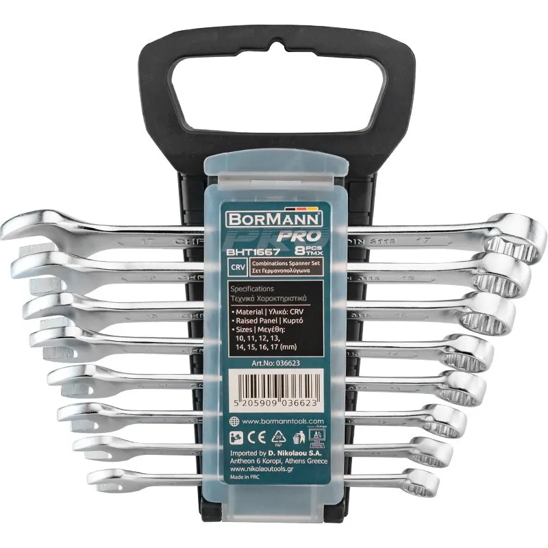 Bormann Pro Set 8 Chiavi Combinate 10-17 mm Cromo Vanadio
