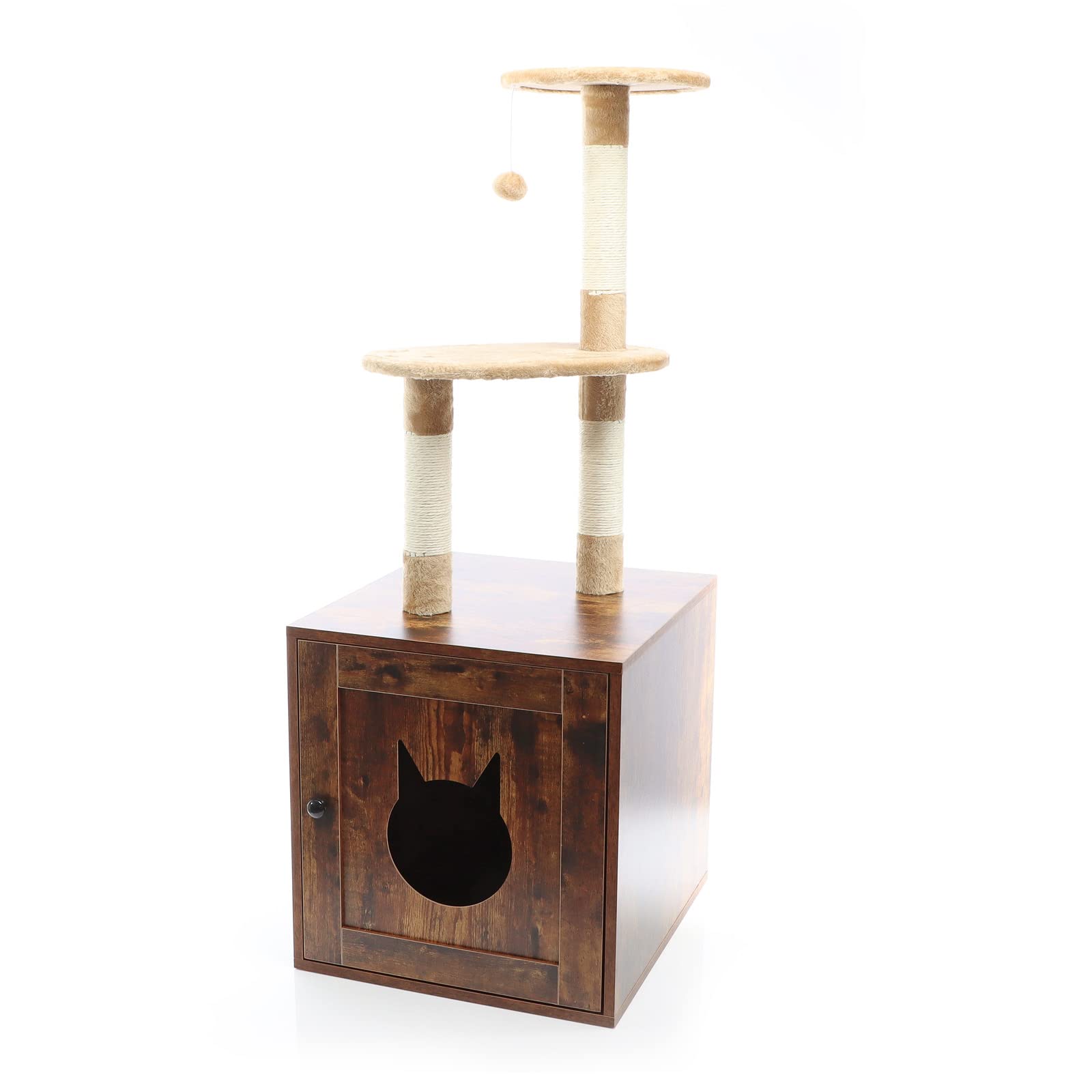 Fudajo tiragraffi legno 125 cm cuccia marrone vintage mobile
