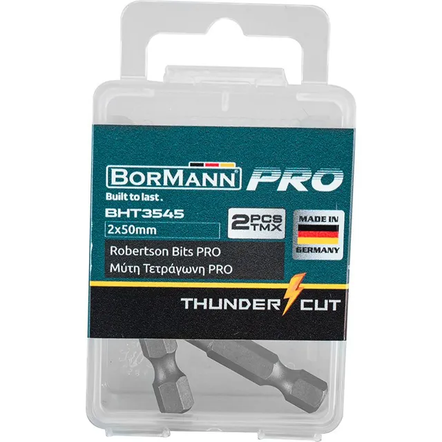 Bormann Inserti Viti Quadro 50 mm 2 Pezzi Avvitatore