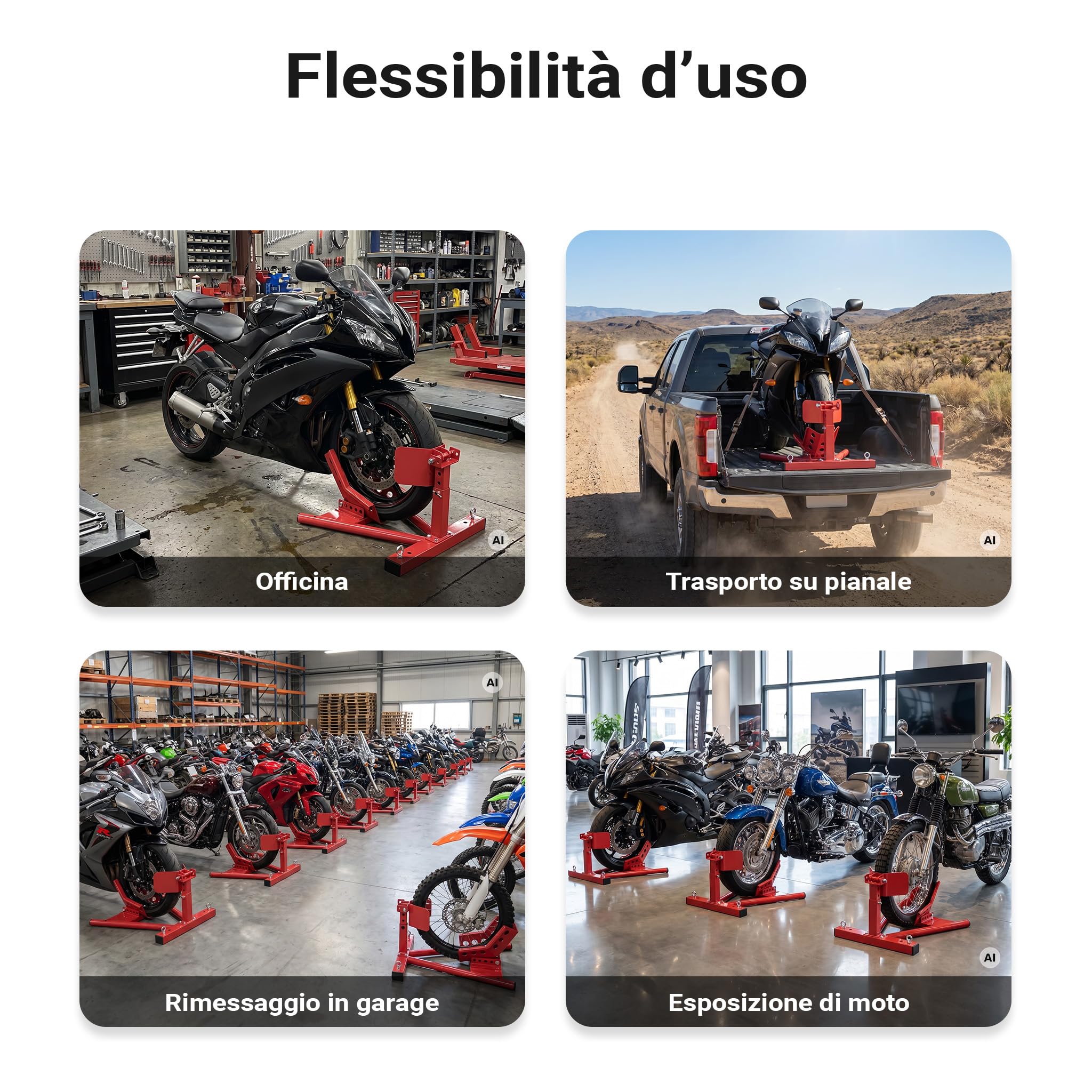 Wiltec Ruota anteriore 1 cavalletto moto acciaio