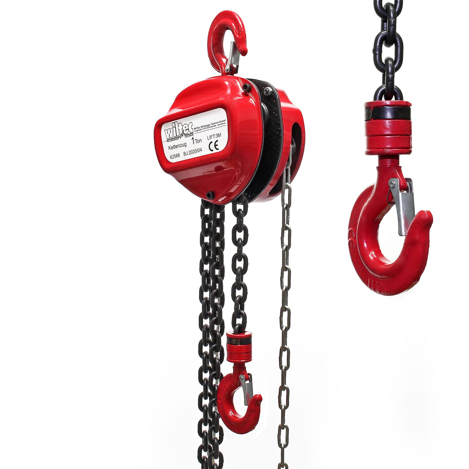 Wiltec Paranco a Catena Manuale 3000 kg 3 m Sollevamento 2,5 m