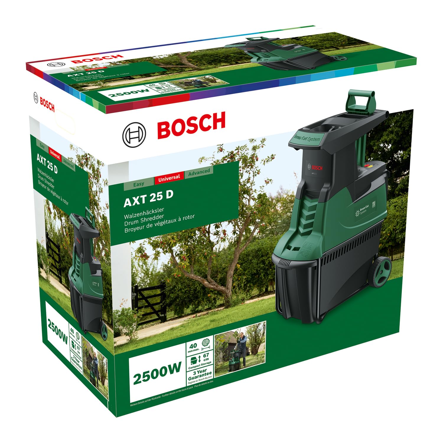 Bosch AXT 25 D Biotrituratore 2500W Rami 40 mm 53 L