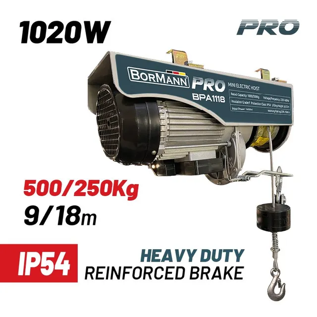 Bormann Pro Paranco Elettrico 500kg con Arresto Emergenza
