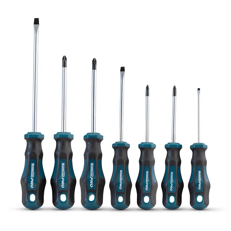 Bormann set cacciaviti 7 pezzi S2 taglio croce PH PZ