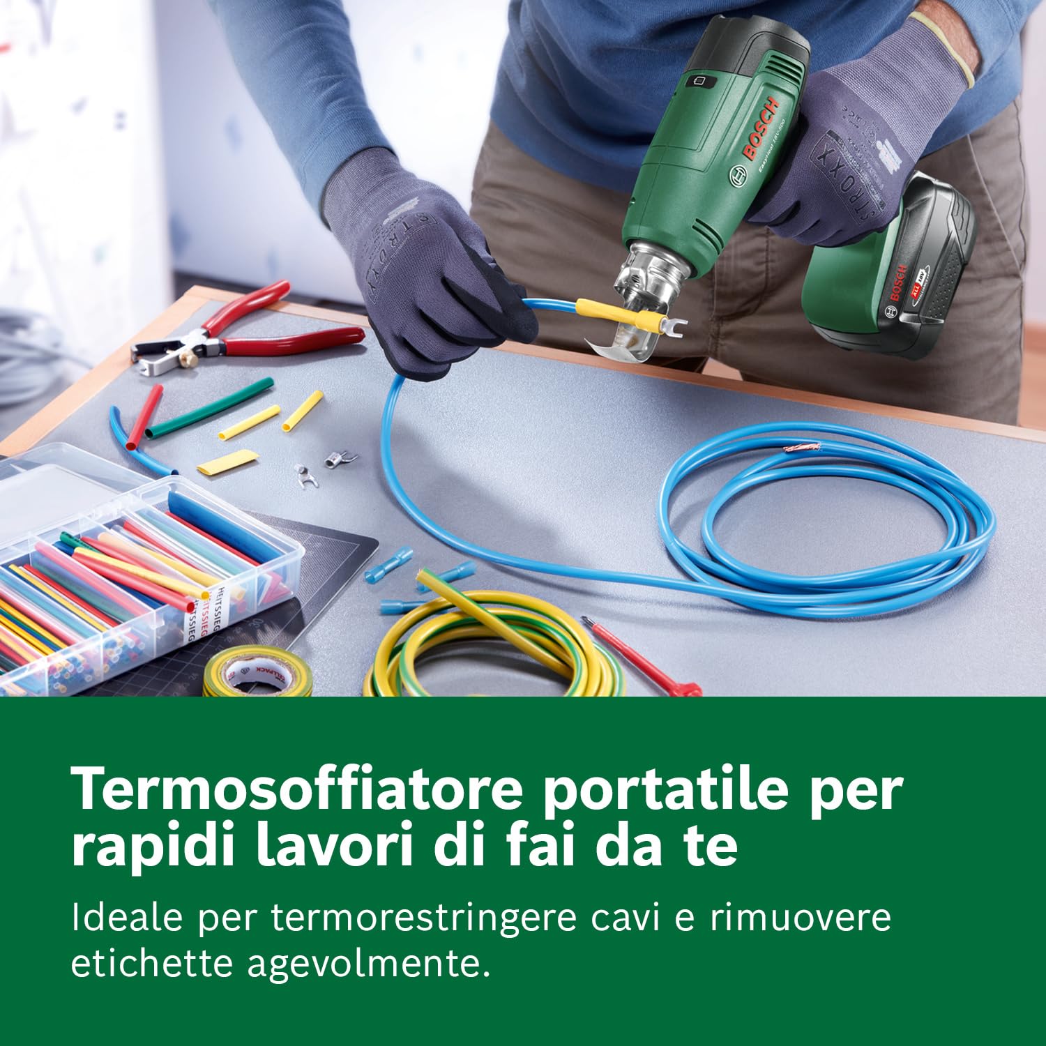 Bosch EasyHeat 18V-500 Termosoffiatore Batteria con Bocchetta