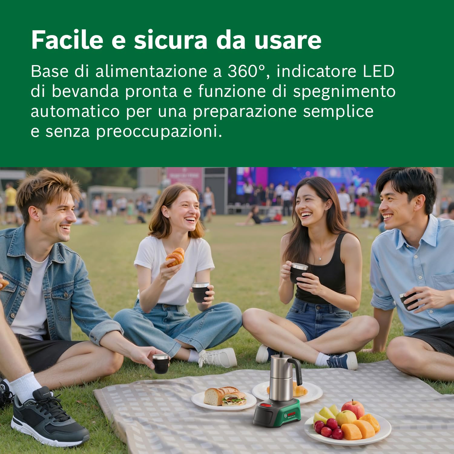 Bosch EasyMoka 18V-2 caffettiera a batteria Inox unità base