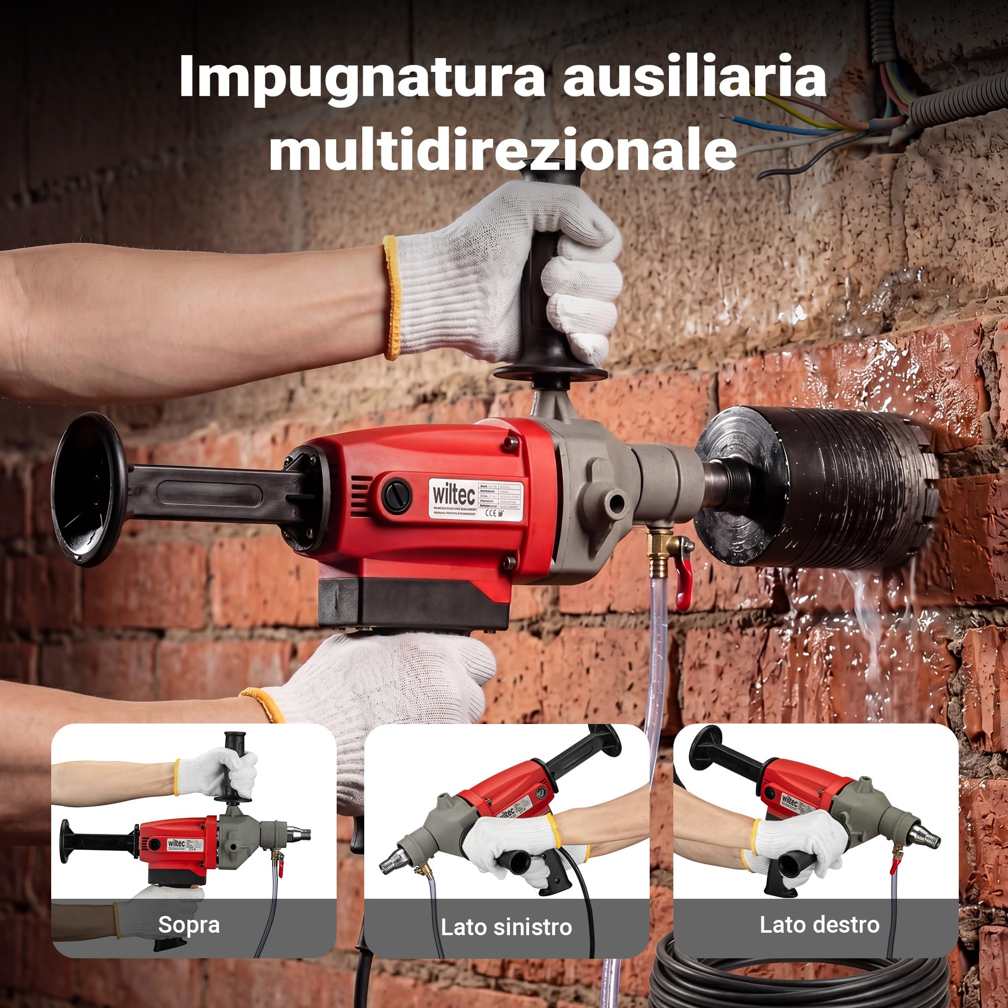 Wiltec carotatrice acqua 110 mm 2080 W valigetta