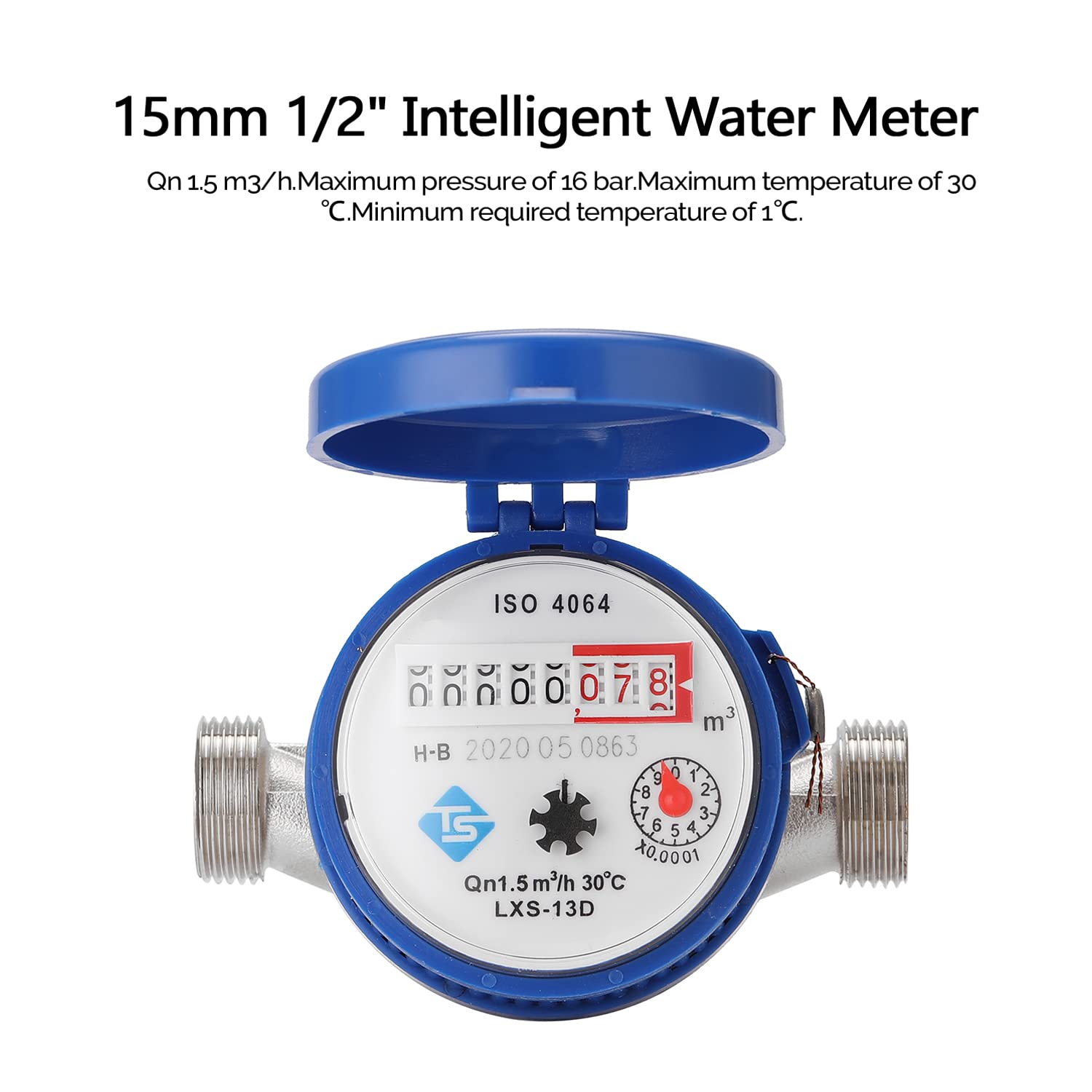 Weytoll Contatore Acqua Fredda 15 mm 1/2" Meccanico 1,5 m³/h