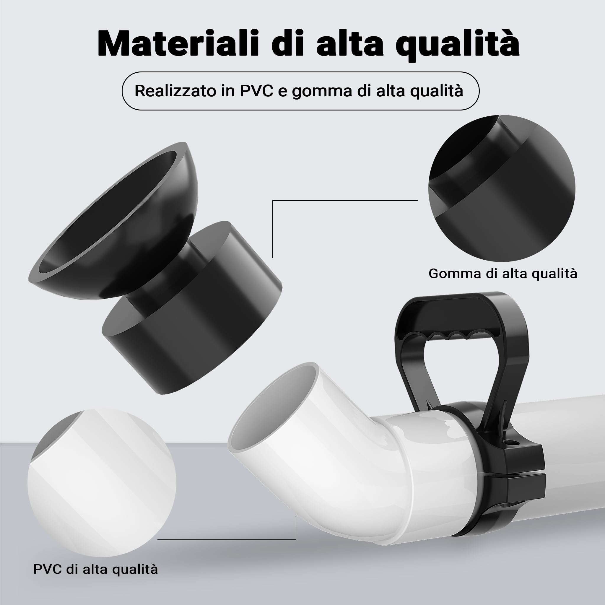 Wiltec pompa sturatubi alta pressione 3 adattatori PVC