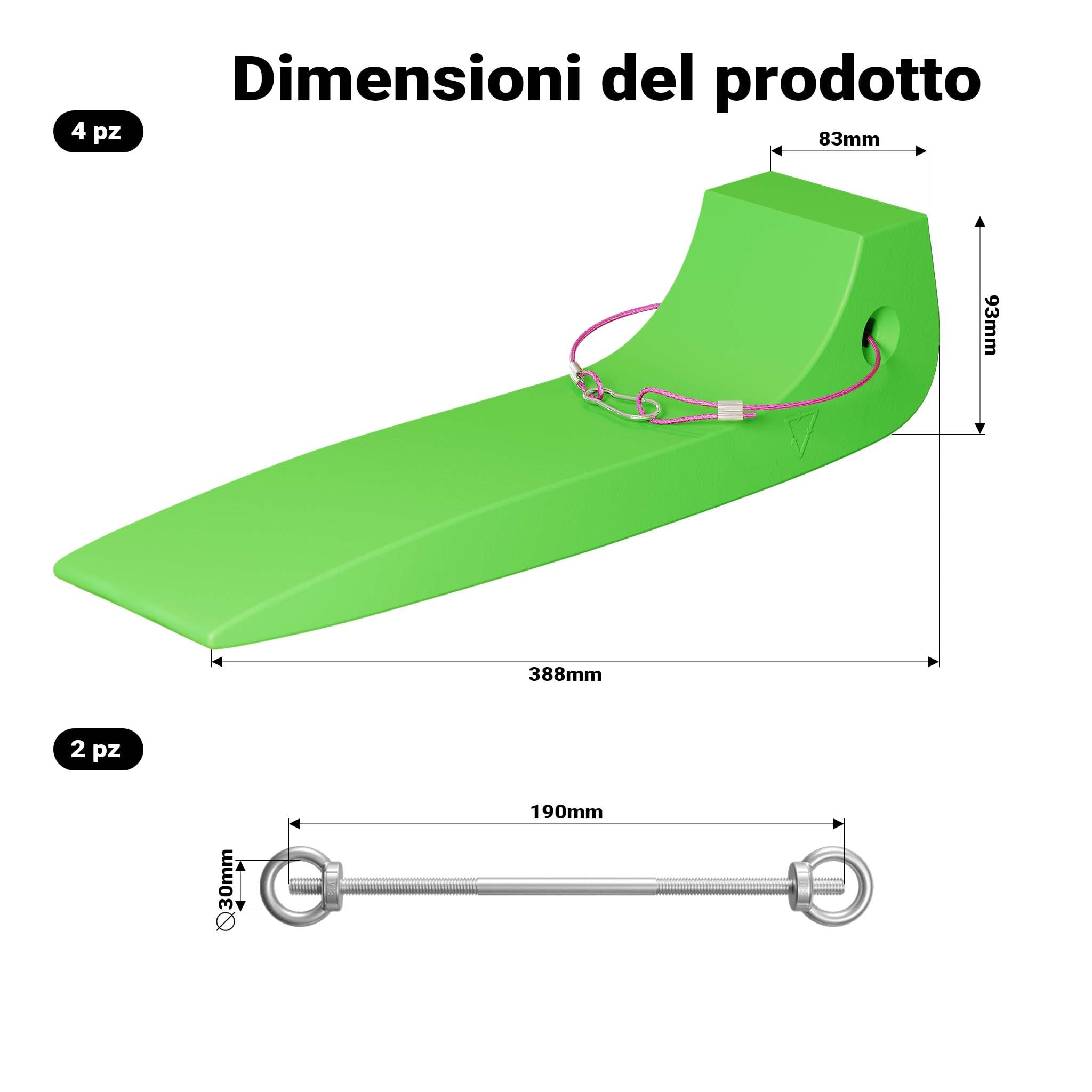 Wiltec Set 4 Cunei Fermaruota HDPE 1814 kg