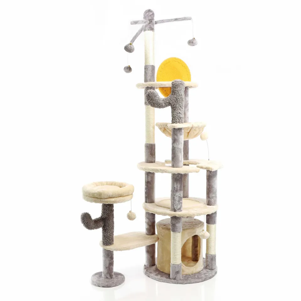 Fudajo albero tiragraffi grigio chiaro 172 cm con cuccia