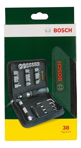 Bosch Astuccio Avvitamento 38 Pezzi con Cricchetto Bit