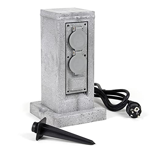 Wiltec colonna multipresa da esterno 4 prese IP44 con picchetto