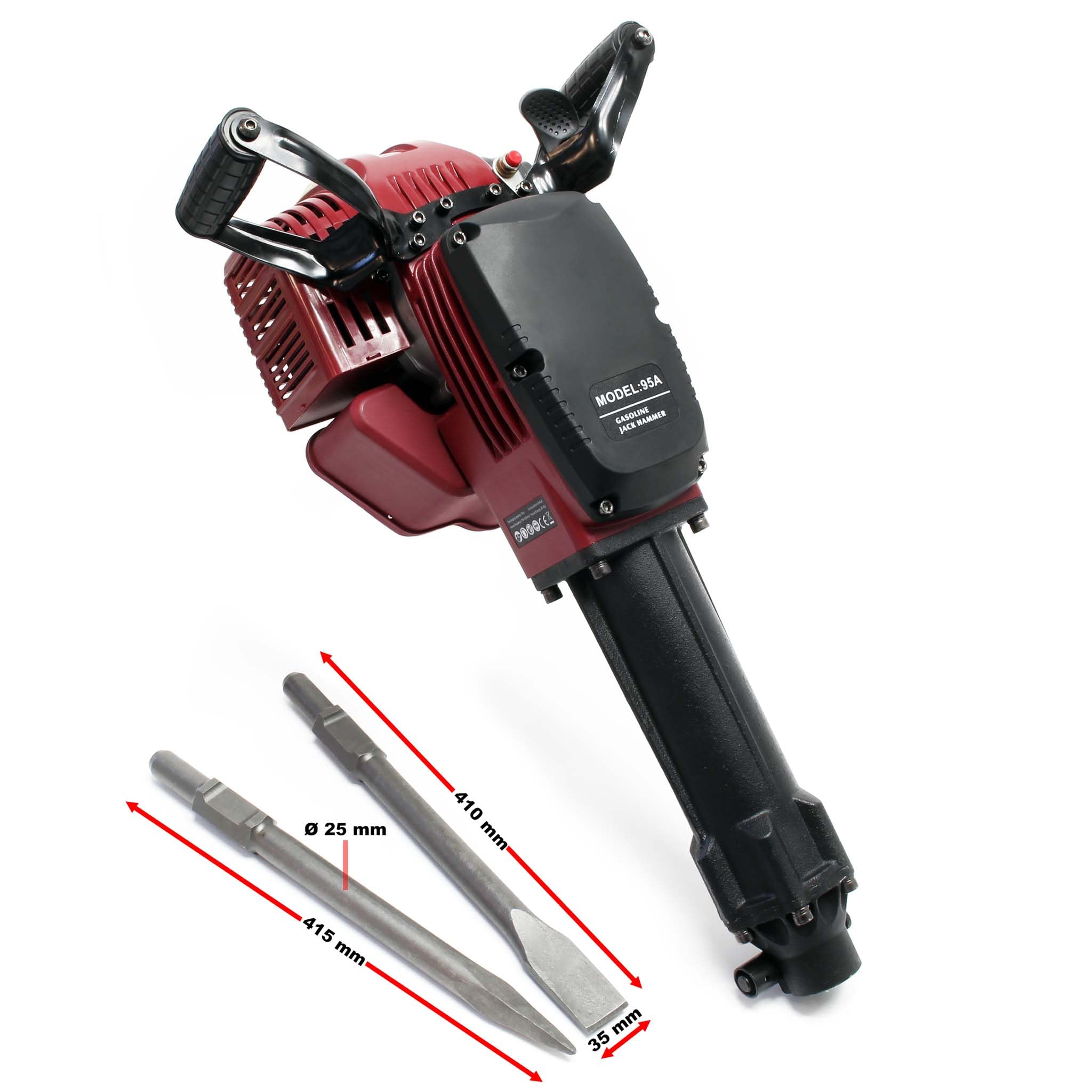 Wiltec Martello Demolitore 1500 U/min 55J a Scoppio