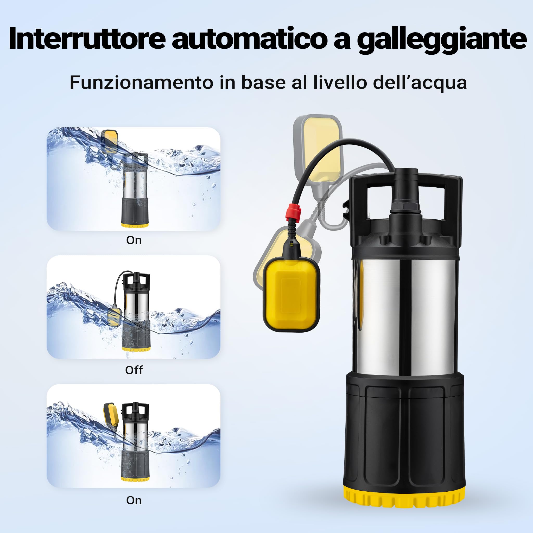 Wiltec Pompa sommersa inox 1000 W 30 m 5500 l/h