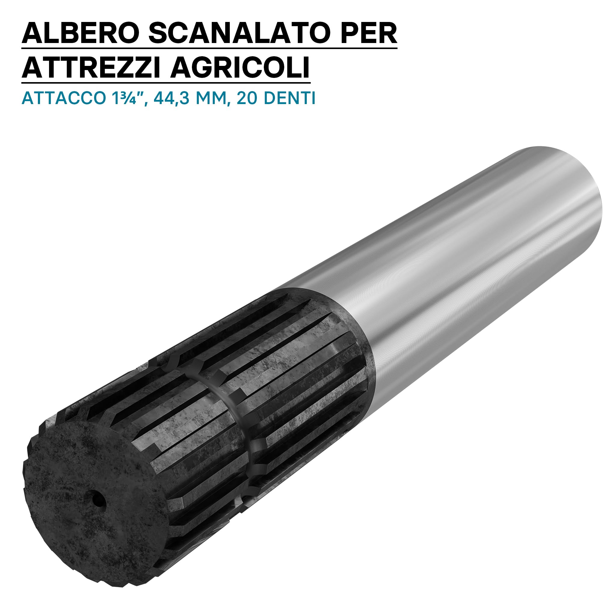 Wiltec E1 Profilo Scanalato Cardano 300 mm 20 Denti 1 3/4"