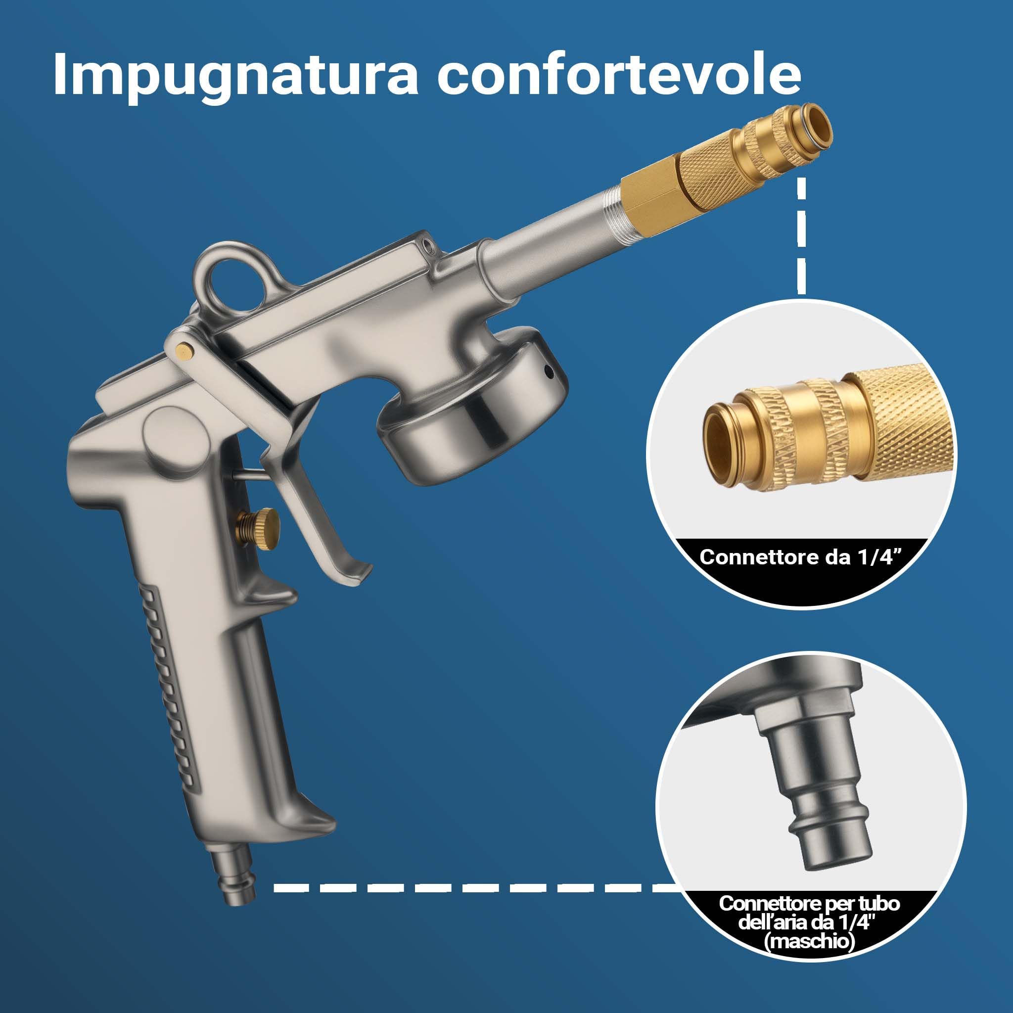 Wiltec Pistola a spruzzo 1100ml sottoscocca 4-6 bar