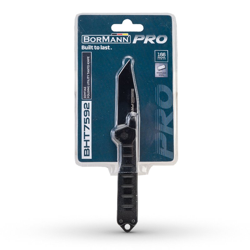 Bormann Coltello Pieghevole Tanto Nero 166mm