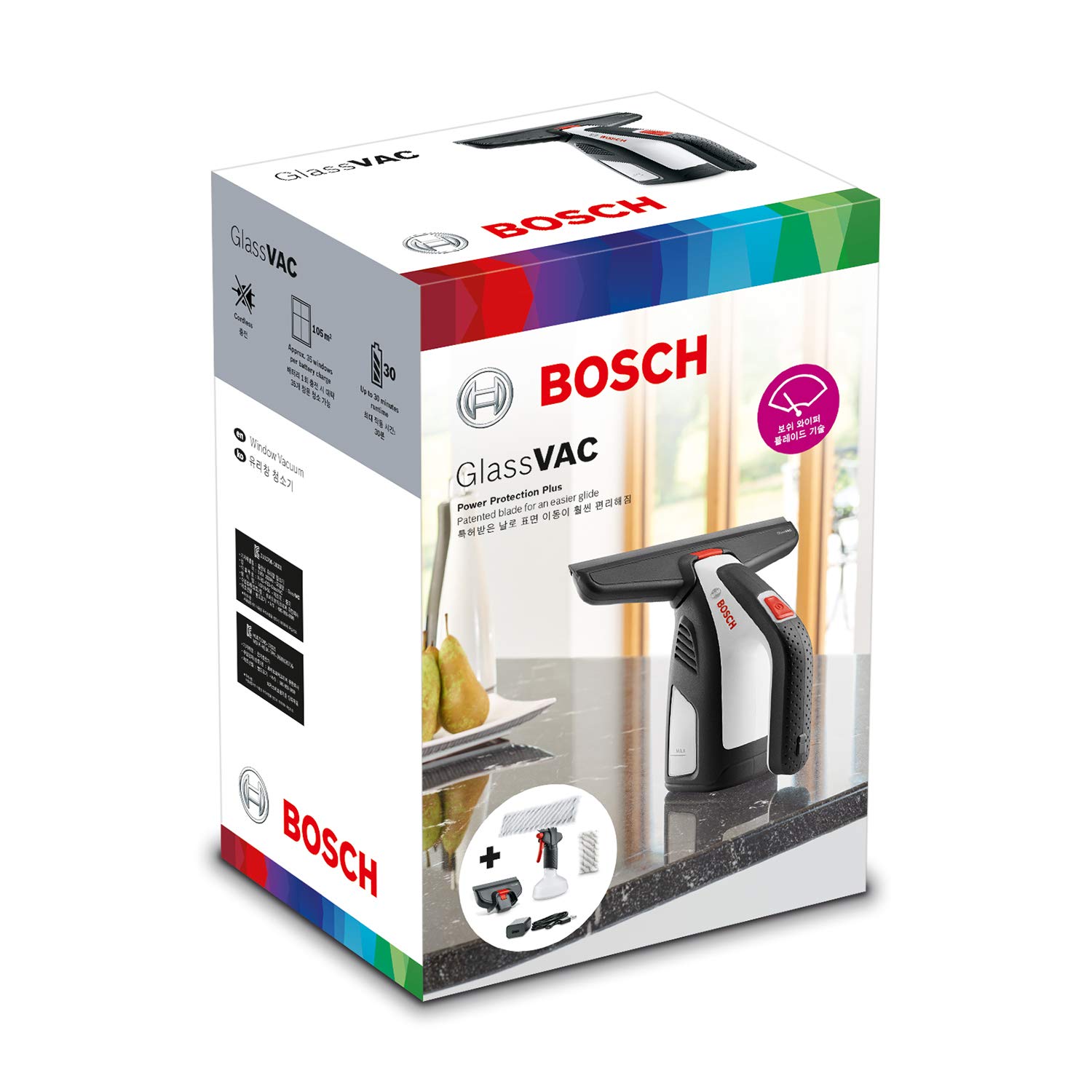 Bosch GlassVAC Premium Set Lavavetri a Batteria 2 Spazzole