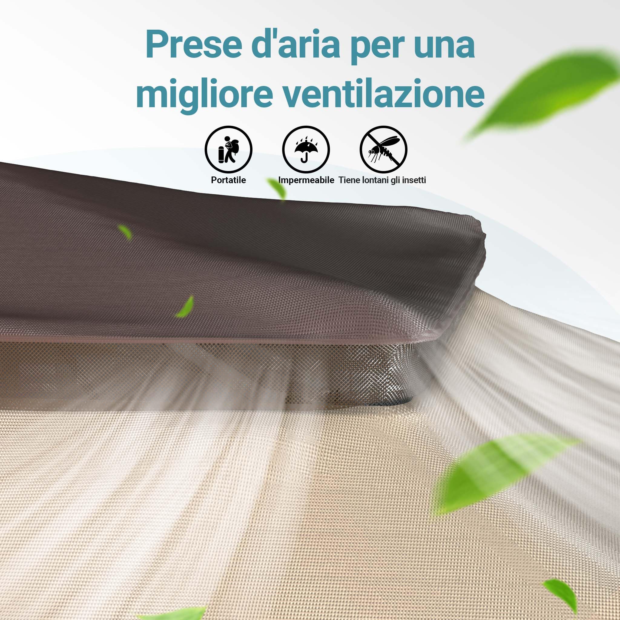 Wiltec gazebo pieghevole beige 4x4 m con zanzariera UV50+