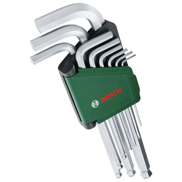 Bosch Set Chiavi a Brugola 9 Pezzi Testa a Sfera