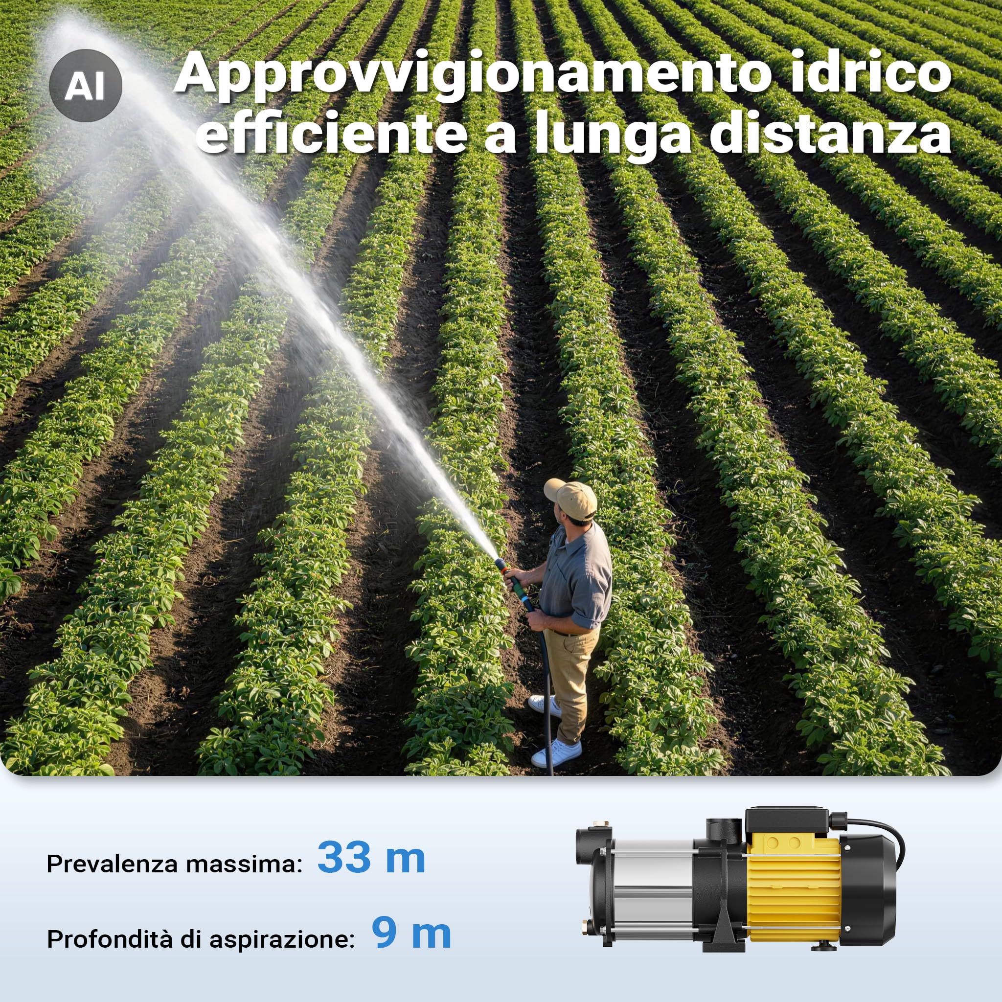 Wiltec Pompa Centrifuga Multistadio 6000 l/h 550W