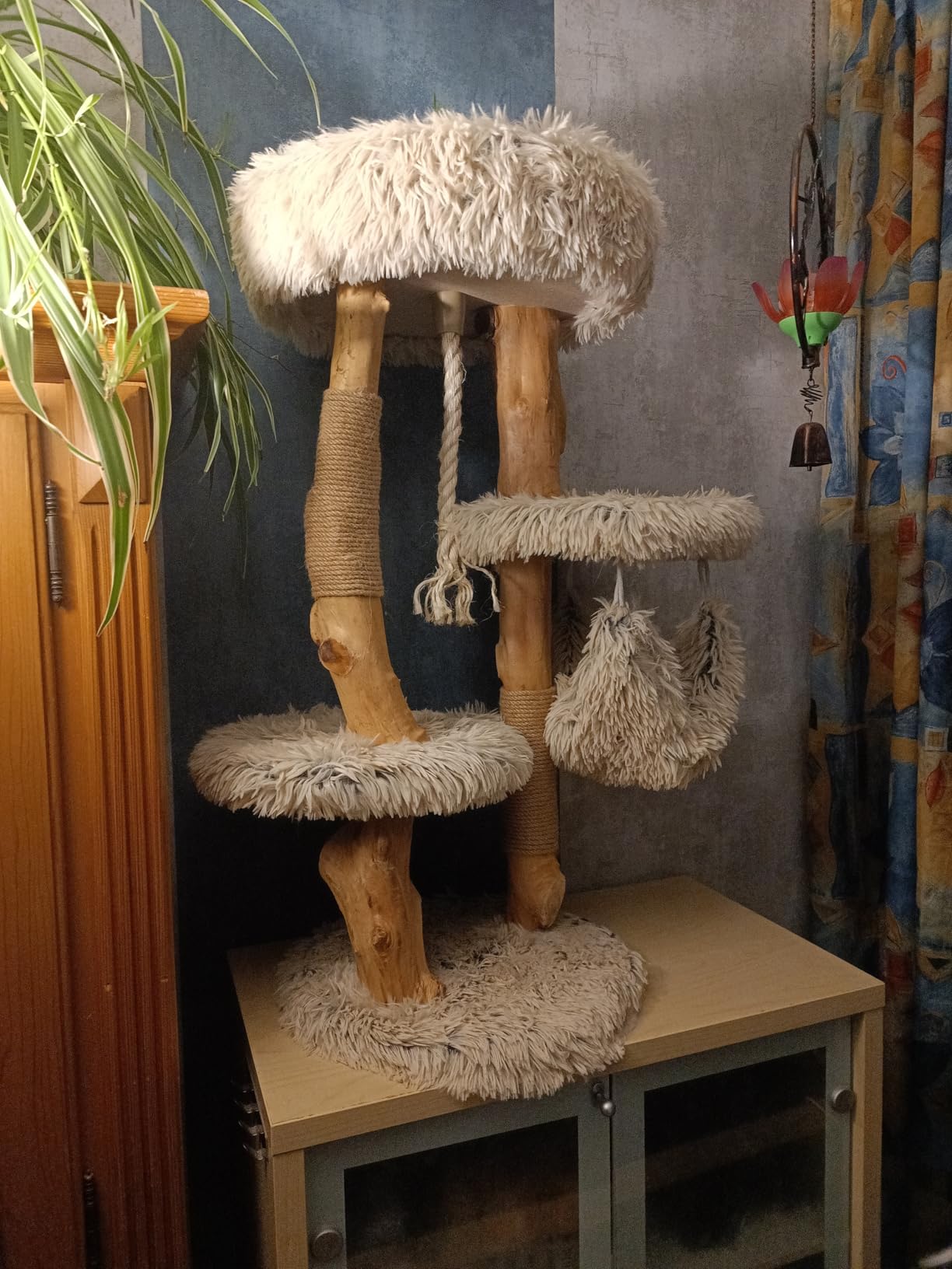 Fudajo Albero Tiragraffi Design 87,5 cm Legno Pero Peluche