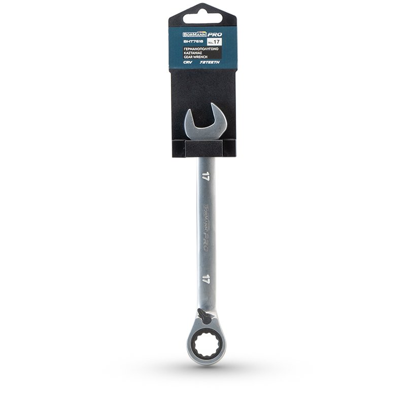 Bormann Chiave a Cricchetto 17mm CR-V reversibile testa rialzata