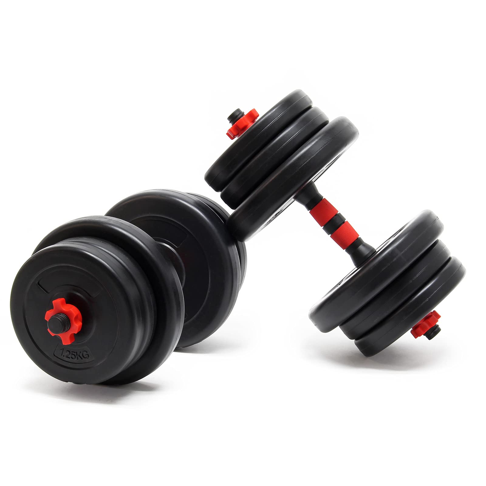 Luxtri set manubri componibili 20 kg 12 dischi cemento