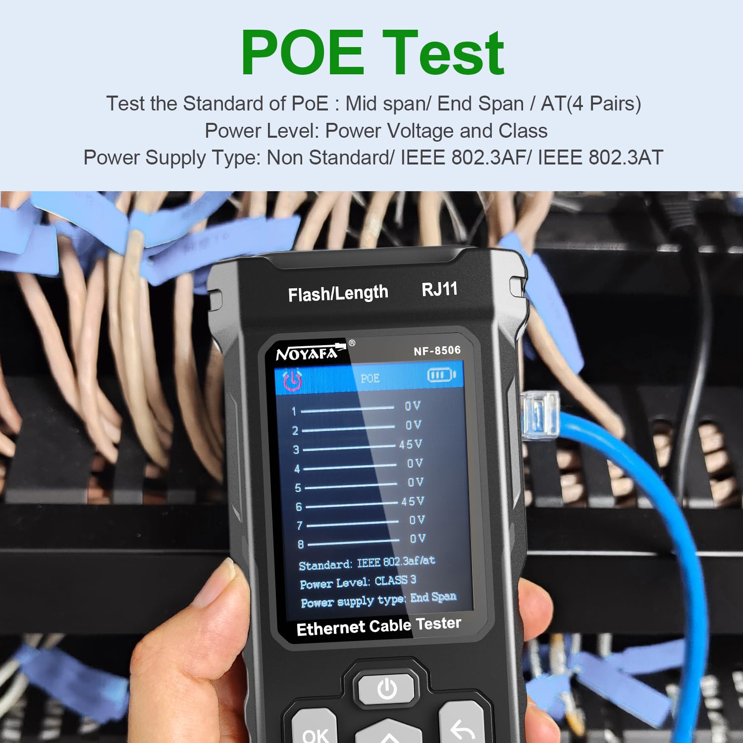 Tilswall Tester Cavi Rete LAN RJ45 Scanner IP PoE