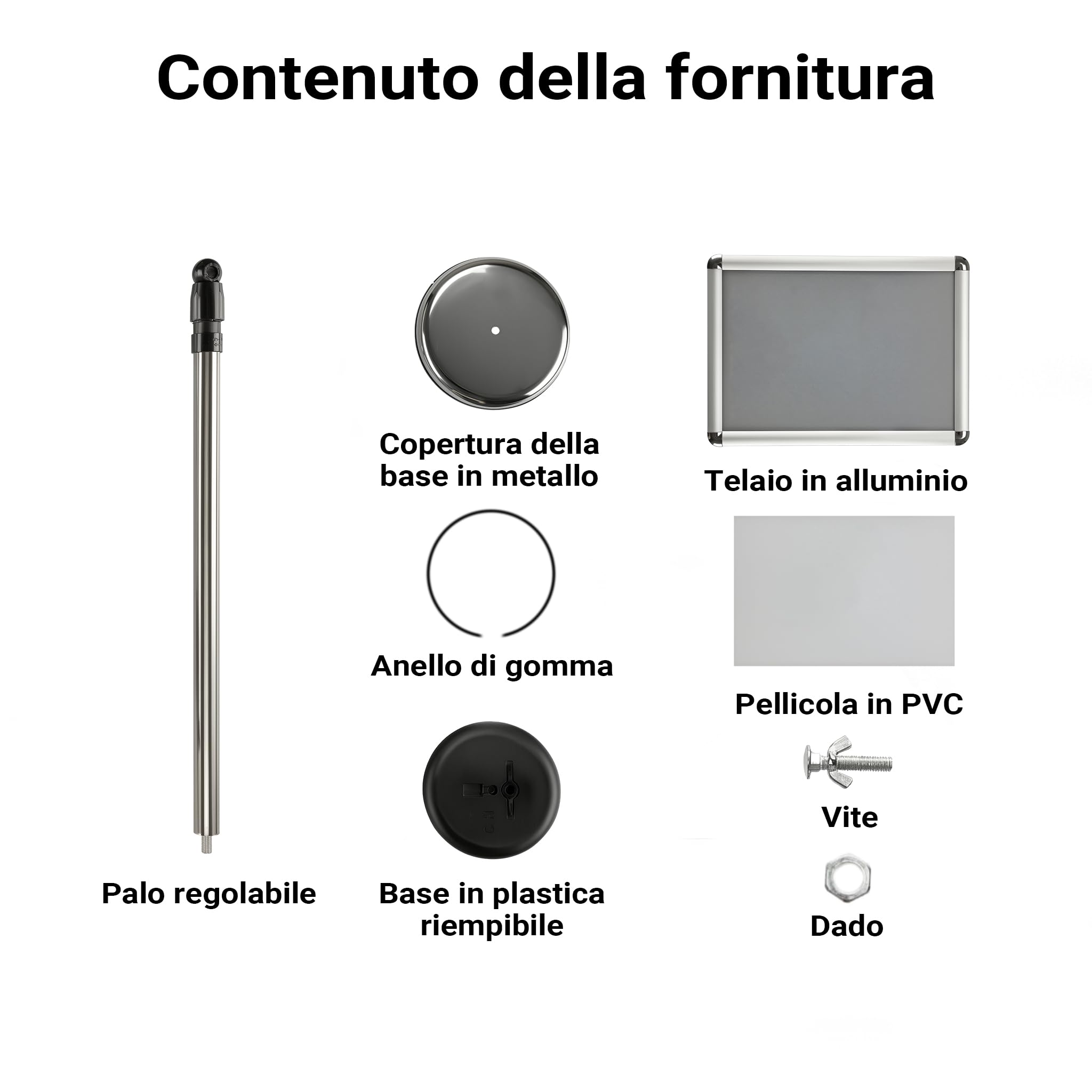 Wiltec Espositore poster A3 88-138 cm alluminio