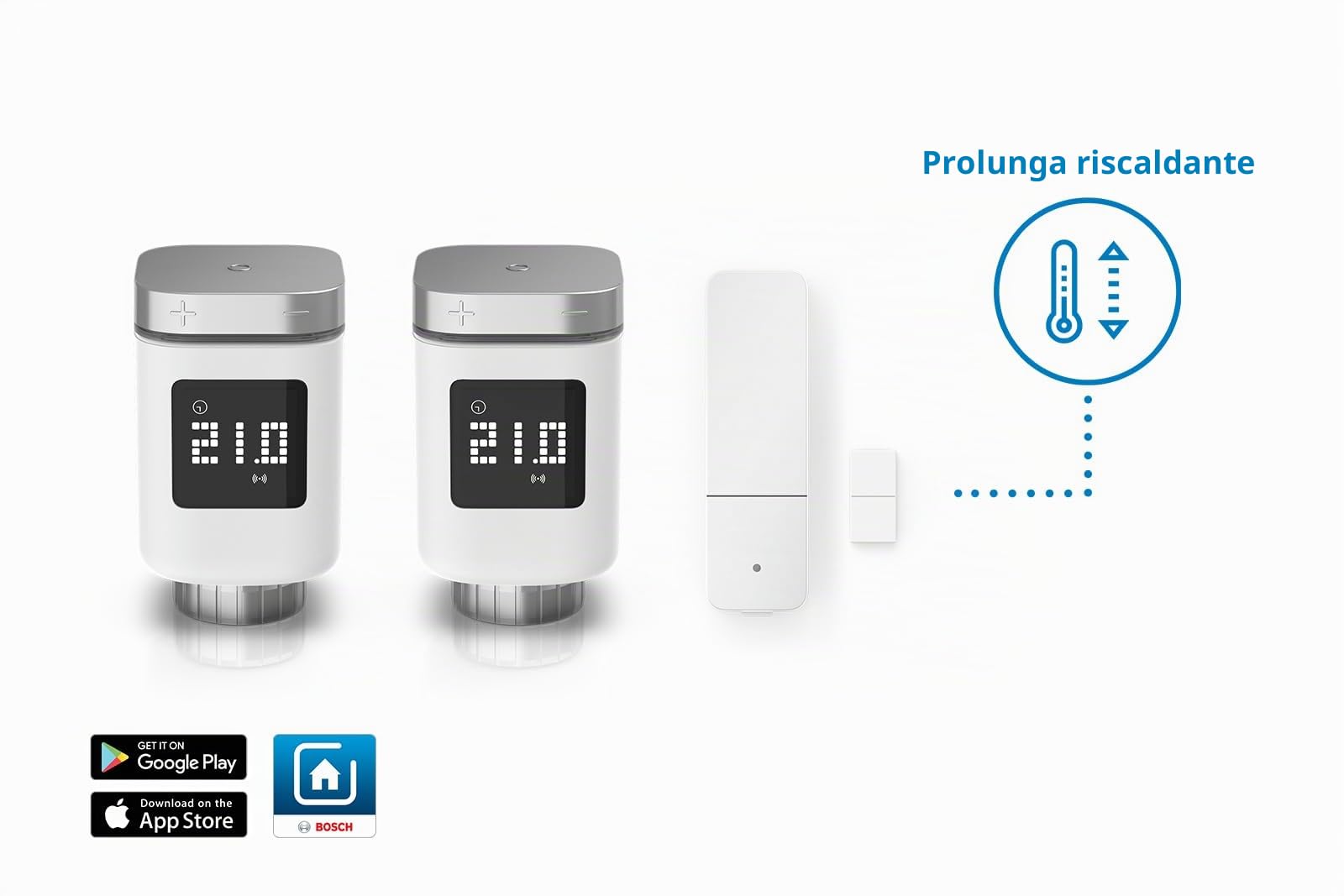 Bosch Smart Home Set Riscaldamento Smart Kit 2 Termostati+Sensore
