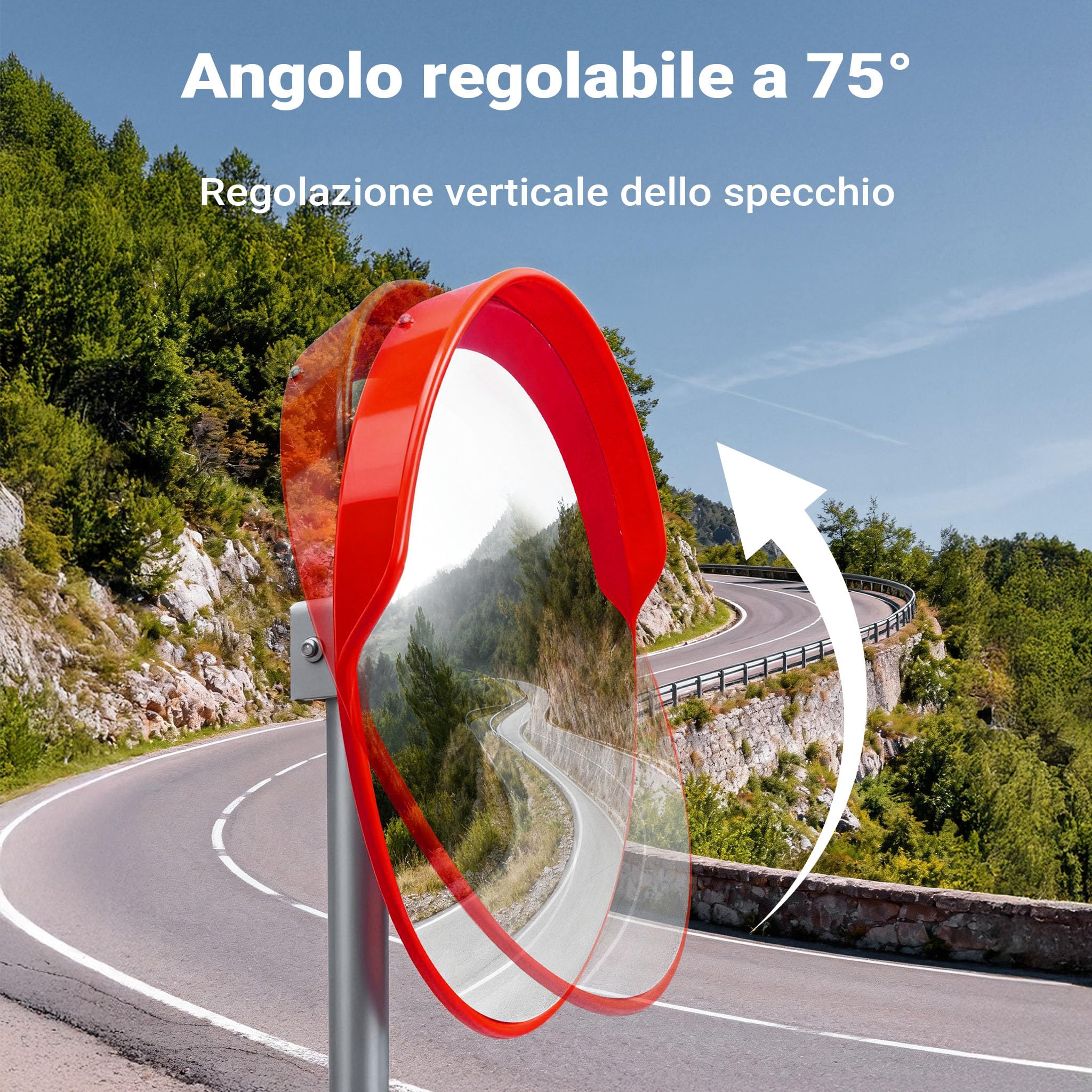 Wiltec Specchio Parabolico Esterno 75 cm Traffico