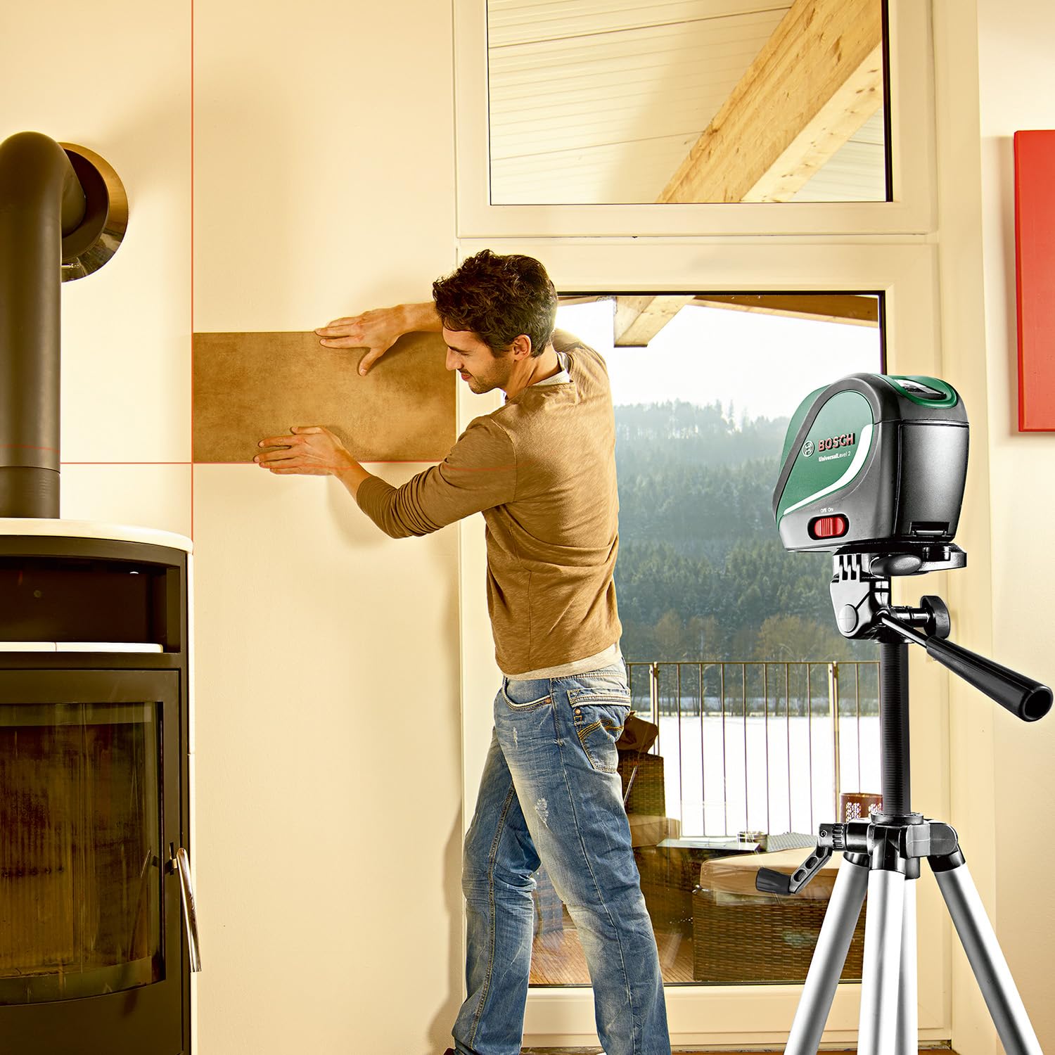 Bosch UniversalLevel 2 Livella Laser Croce + Treppiede