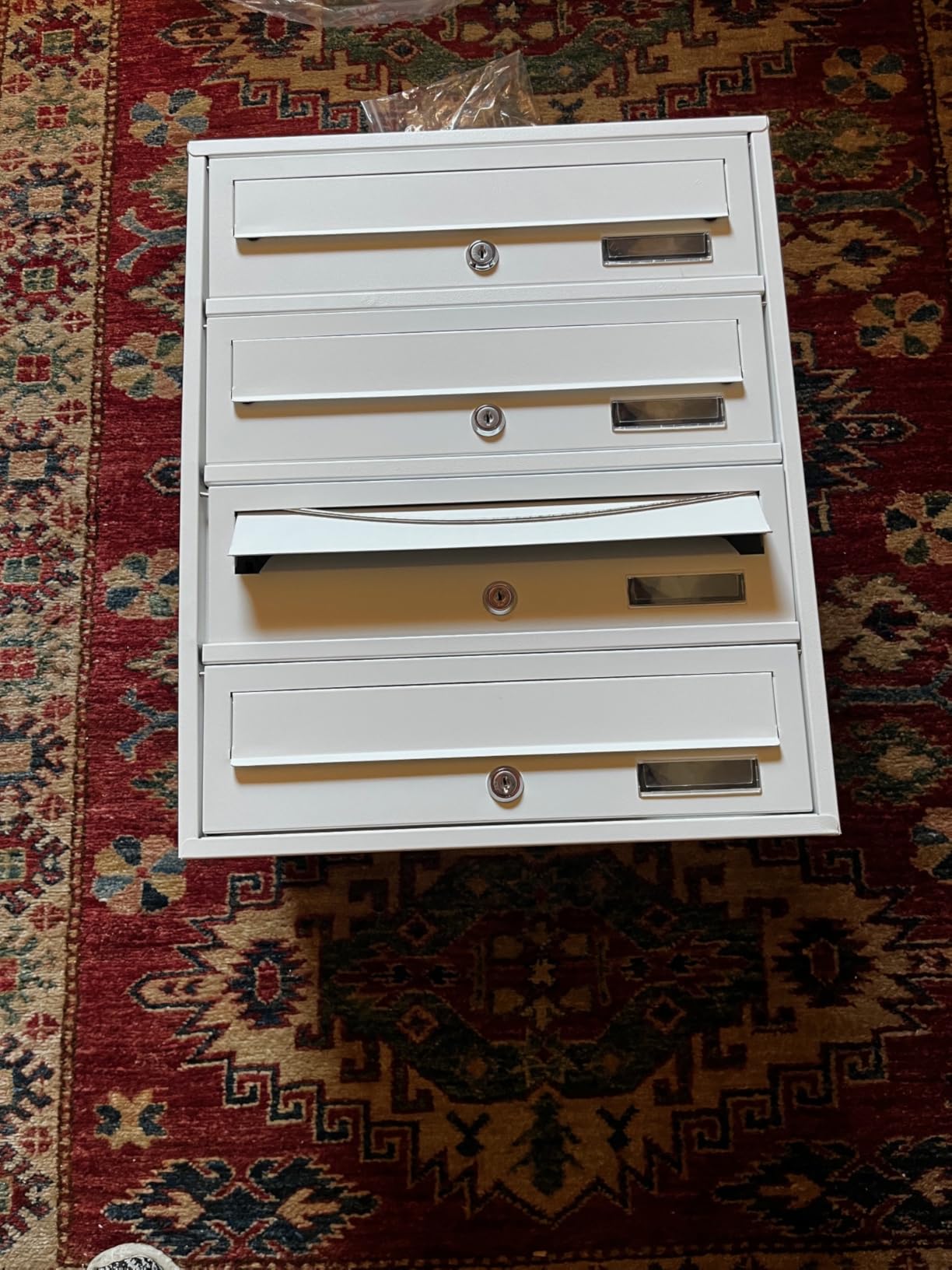 Wiltec Cassetta Postale 6 Posti Bianco Antracite 150 cm