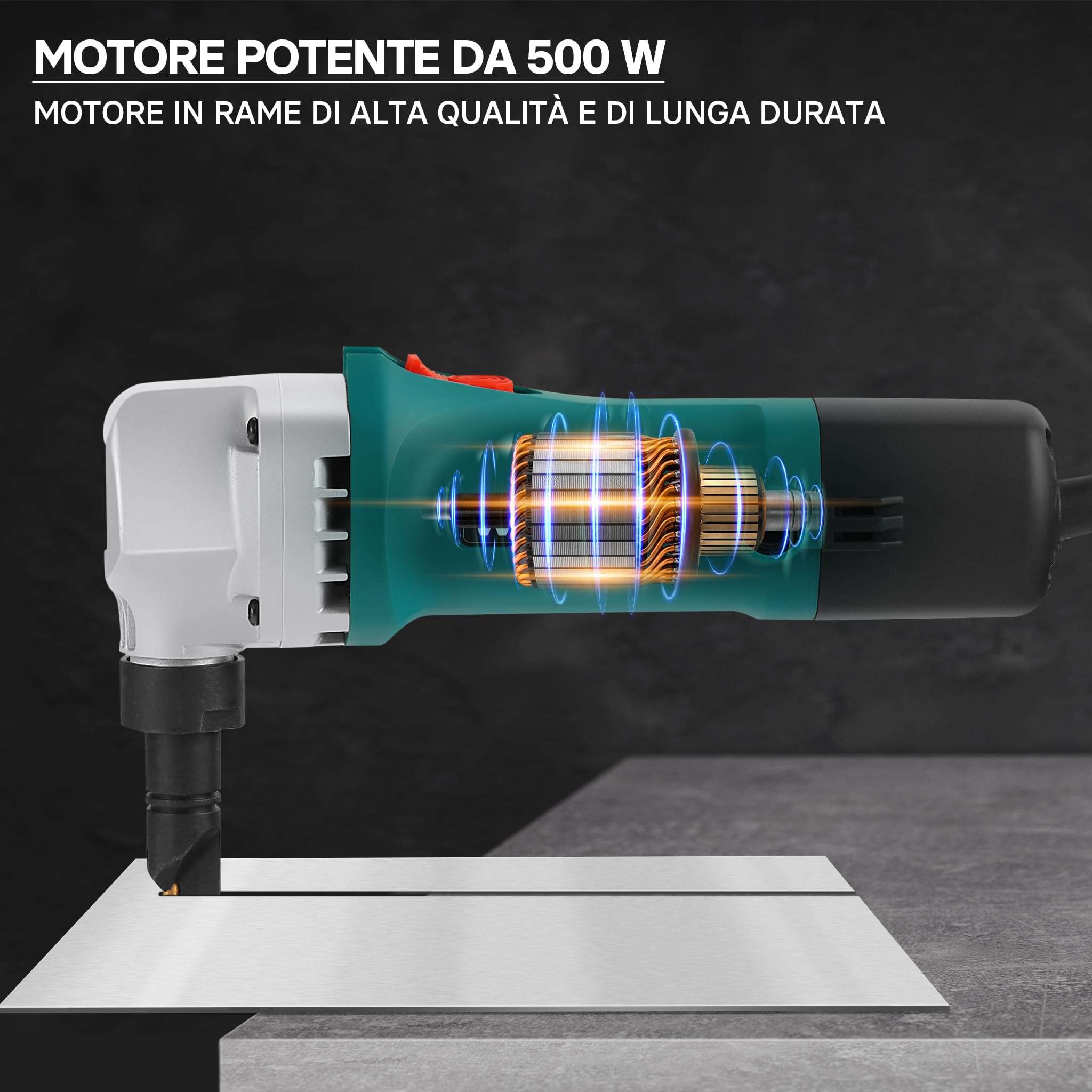 Wiltec Roditrice Lamiera 500 W Taglio 2,5 mm 360°